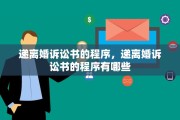 递离婚诉讼书的程序，递离婚诉讼书的程序有哪些