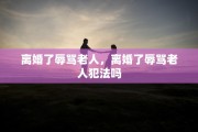 离婚了辱骂老人，离婚了辱骂老人犯法吗