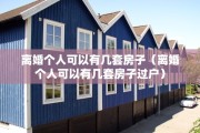 离婚个人可以有几套房子（离婚个人可以有几套房子过户）