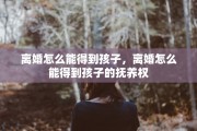 离婚怎么能得到孩子，离婚怎么能得到孩子的抚养权
