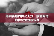 限制离婚的协议无效，限制离婚的协议无效怎么办