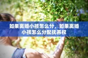 如果离婚小孩怎么分，如果离婚小孩怎么分配抚养权
