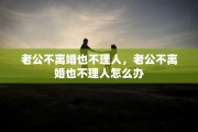 老公不离婚也不理人，老公不离婚也不理人怎么办