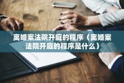 离婚案法院开庭的程序（离婚案法院开庭的程序是什么）