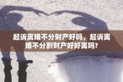 起诉离婚不分财产好吗，起诉离婚不分割财产好好离吗?