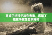 离婚了把孩子放在老家，离婚了把孩子放在老家好吗
