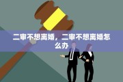 二审不想离婚，二审不想离婚怎么办