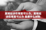 离婚起诉在哪里可以办，离婚起诉在哪里可以办 需要什么材料
