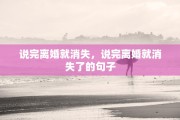 说完离婚就消失，说完离婚就消失了的句子