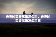 夫妻吵架要离婚怎么劝，夫妻吵架要离婚怎么劝解