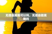 无理由离婚可以吗，无理由能离婚吗