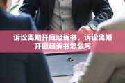 诉讼离婚开庭起诉书，诉讼离婚开庭起诉书怎么写