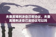 夫妻离婚判决自己签协议，夫妻离婚判决自己签协议可以吗