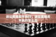 诉讼离婚后不执行,诉讼离婚后不执行怎么办