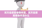 双方自愿离婚条件是，双方自愿离婚条件是什么