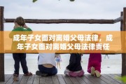 成年子女面对离婚父母法律，成年子女面对离婚父母法律责任