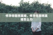 怀孕早期想离婚，怀孕早期想离婚怎么办