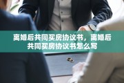 离婚后共同买房协议书，离婚后共同买房协议书怎么写