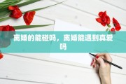 离婚的能碰吗，离婚能遇到真爱吗
