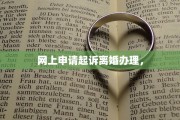 网上申请起诉离婚办理，