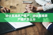协议离婚房产婚产，协议离婚房产婚产怎么分