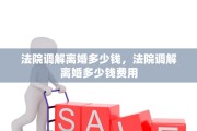 法院调解离婚多少钱，法院调解离婚多少钱费用