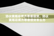 协议离婚后男方恶意借贷，协议离婚后男方恶意借贷怎么办