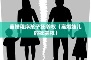 离婚程序孩子抚养权（离婚娃儿的抚养权）
