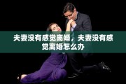 夫妻没有感觉离婚，夫妻没有感觉离婚怎么办