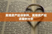 离婚房产起诉案例，离婚房产起诉案例分析