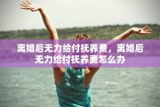 离婚后无力给付抚养费，离婚后无力给付抚养费怎么办