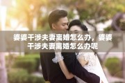 婆婆干涉夫妻离婚怎么办，婆婆干涉夫妻离婚怎么办呢