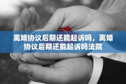 离婚协议后期还能起诉吗，离婚协议后期还能起诉吗法院