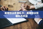 离婚协议在哪补办，离婚协议在哪补办手续
