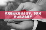 拿离婚协议起诉合理不，拿离婚协议起诉合理不