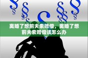 离婚了想前夫索赔偿，离婚了想前夫索赔偿该怎么办