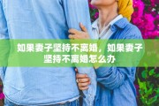 如果妻子坚持不离婚，如果妻子坚持不离婚怎么办
