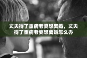 丈夫得了重病老婆想离婚，丈夫得了重病老婆想离婚怎么办