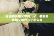 老婆要离婚又想要儿子，老婆要离婚又想要儿子怎么办