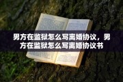 男方在监狱怎么写离婚协议，男方在监狱怎么写离婚协议书
