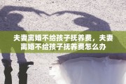 夫妻离婚不给孩子抚养费，夫妻离婚不给孩子抚养费怎么办