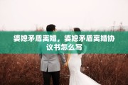 婆媳矛盾离婚，婆媳矛盾离婚协议书怎么写