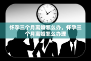 怀孕三个月离婚怎么办，怀孕三个月离婚怎么办理