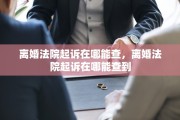 离婚法院起诉在哪能查，离婚法院起诉在哪能查到