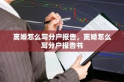 离婚怎么写分户报告，离婚怎么写分户报告书