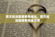 男方起诉离婚费用谁出，男方起诉离婚费用谁出呢