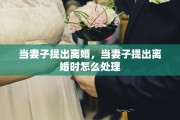 当妻子提出离婚，当妻子提出离婚时怎么处理