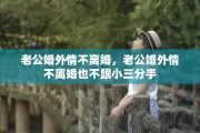 老公婚外情不离婚，老公婚外情不离婚也不跟小三分手