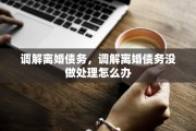 调解离婚债务，调解离婚债务没做处理怎么办