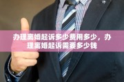 办理离婚起诉多少费用多少，办理离婚起诉需要多少钱
